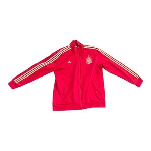 Spain Team Training Jacket With Zipped Red Adidas F85749 2013 Men’s Size XL